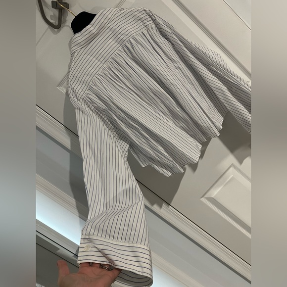 BNWT MM6 Maison Margiela CROPPED PINSTRIPE poplin SHIRT size 36 Net-a-porter - Picture 2 of 11